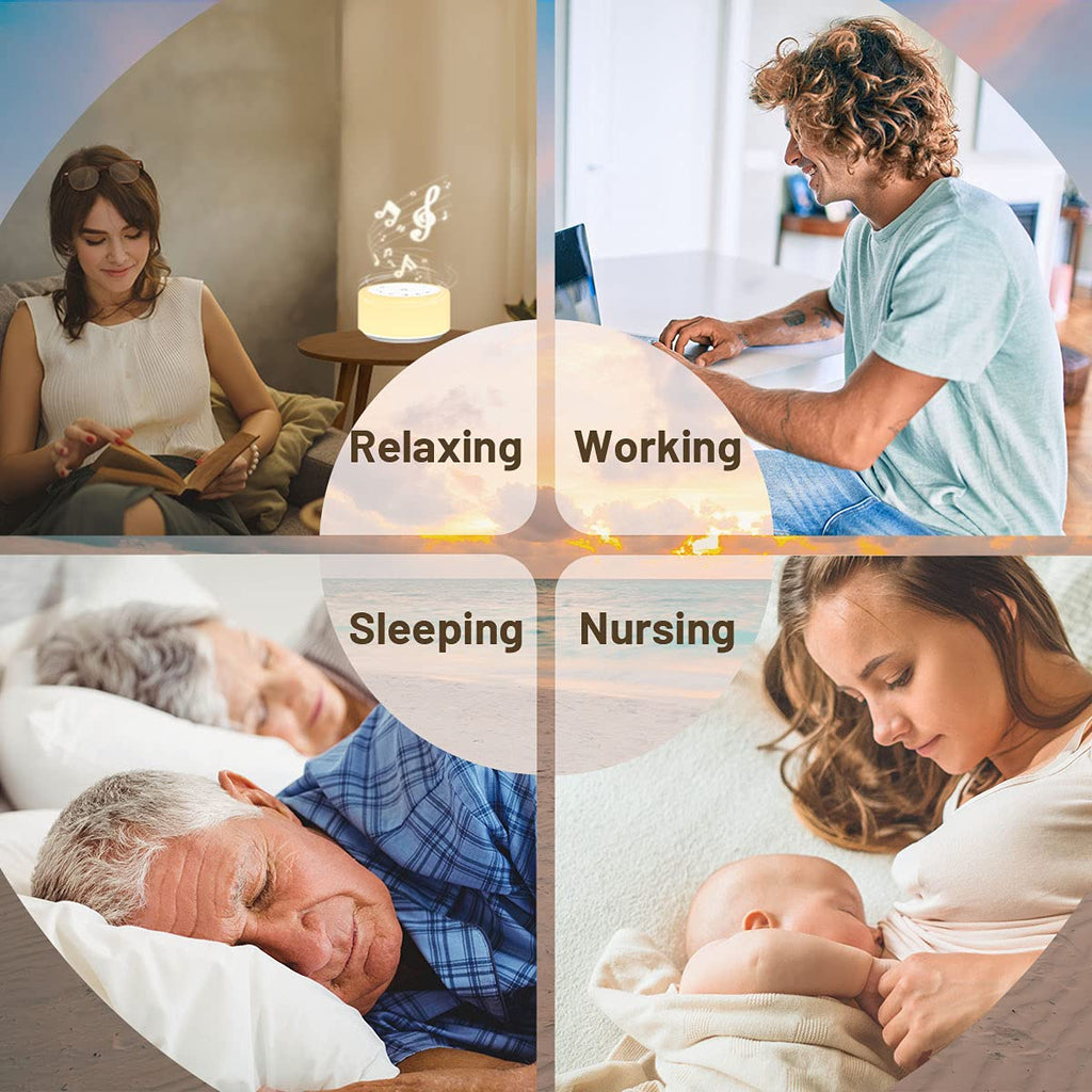 Soother Sleep Sound Machine Night Light White Noise Machine with 30 Sounds & 12 Color Night Lights for Baby Kids Adults