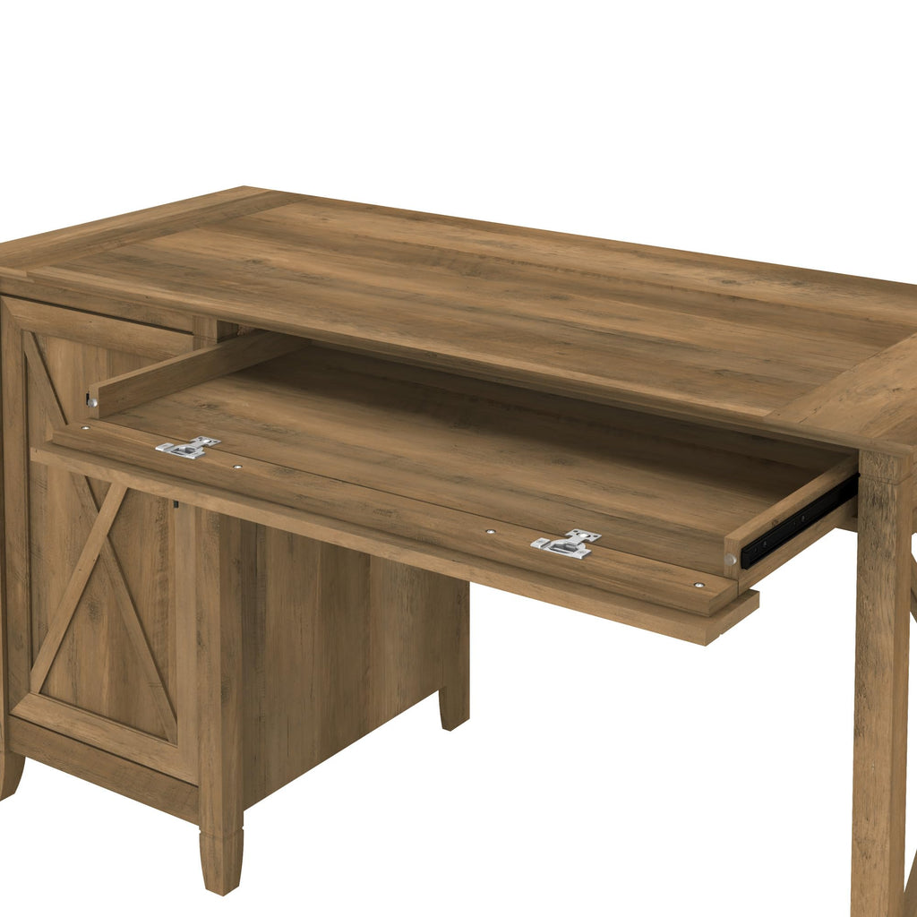 Key West Computer Desk with Storage | Farmhouse PC Table in Reclaimed Pine | 54W x 24D