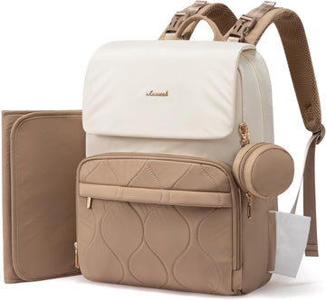 Diaper Bag Backpack, Baby Travel Bags for Boys & Girl, Toddler Waterproof Diaper Bag w/Changing Pad (Beige khaki