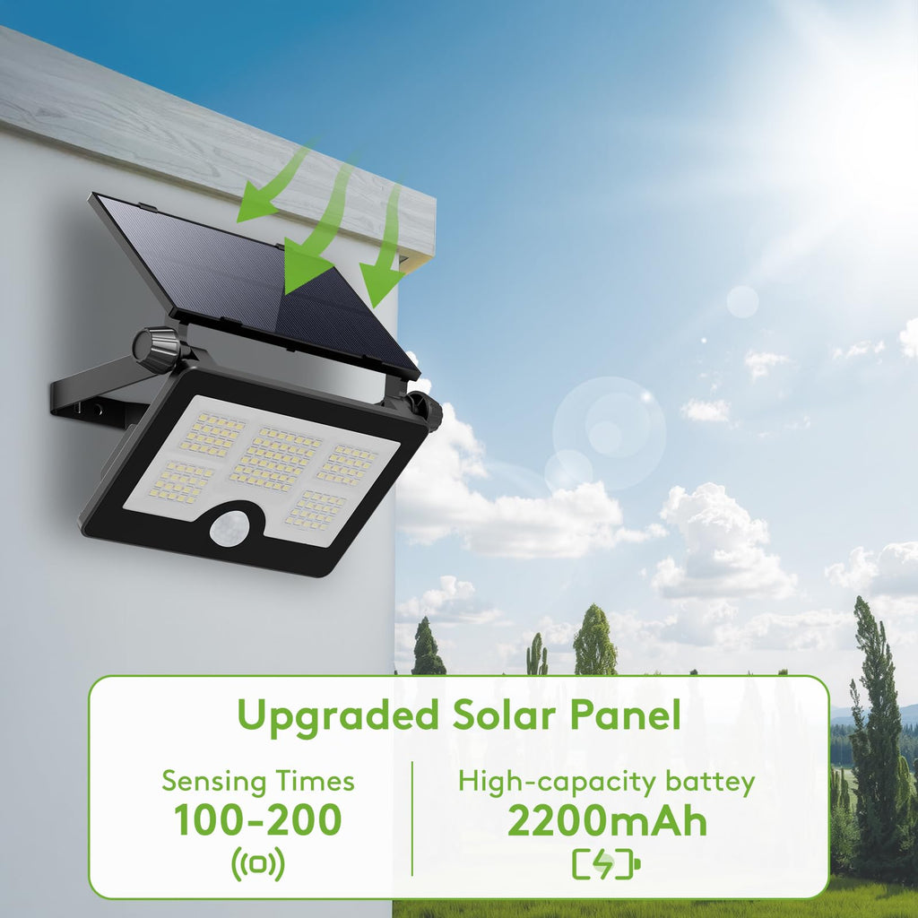 Upgrade Version Solar Outdoor Lights, Ultra Bright Floodlight, Motion Sensing Lights, Waterproof Safetylight, Adjustable