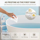 63" Matte White Freestanding Solid Surface Bathtub - Stone Resin Soaking Tub, cUPC Certified