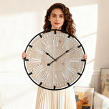 Vantic Farmhouse 24 Inch Extra Large Decorative Wall Clock with Metal Circle