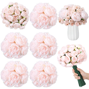 85 Pcs Pink Artificial Peonies Faux Silk Flowers Bulk