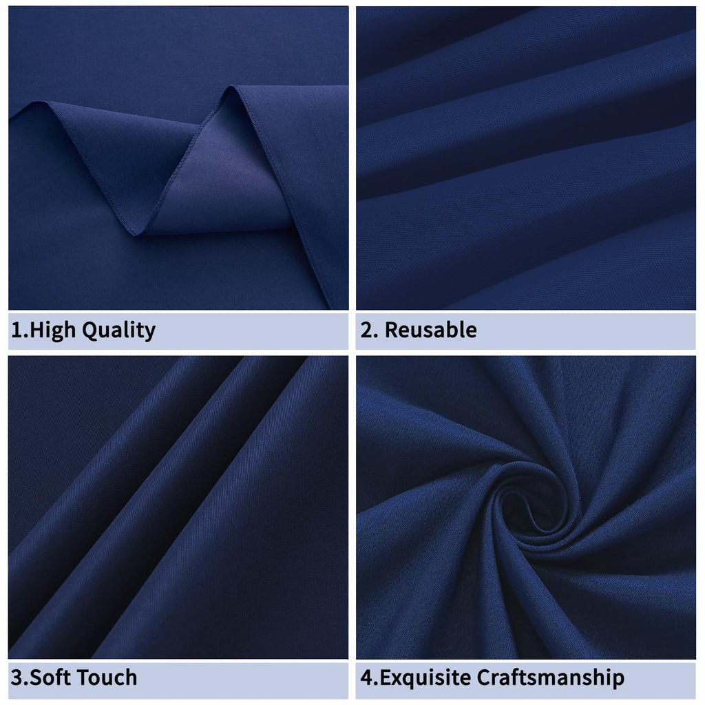 Navy Blue 6 Pack Round 60 Inch Tablecloth, Premium Polyester Table Cloth Washable Table Cover Stain and Wrinkle