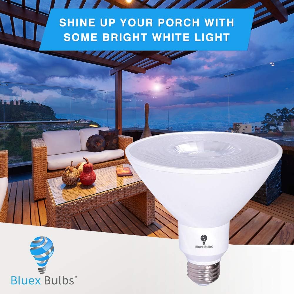 6 Pack High Power Outdoor PAR38 17W 170Watt Equivalent 1700 Lumens LED Cool White Dimmable Flood Light Bulb
