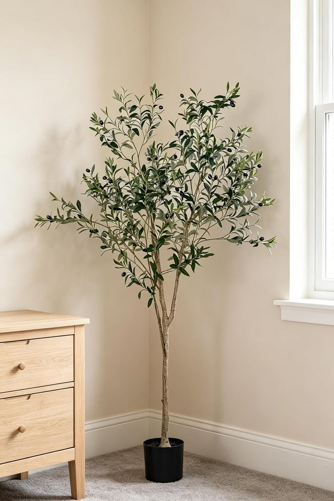 6FT Artificial Olive Tree Indoor Decor with Planter