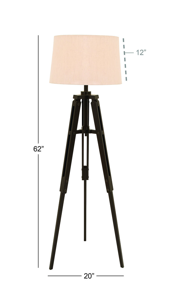 Wood Floor Lamp, Lamp 21" x 21" x 62", Black