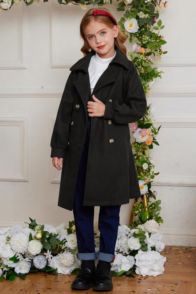 Girls Dress Coat Long Trench Belted Winter Coats