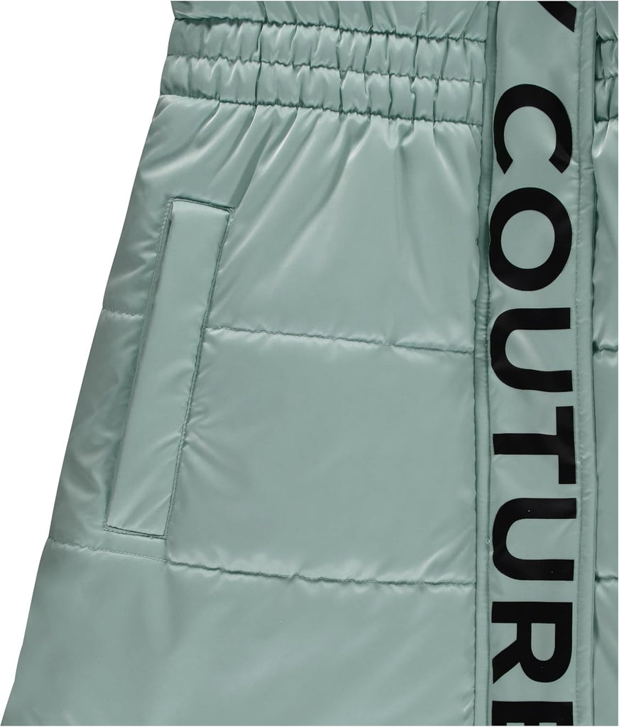 Girls Heavyweight Winter Jacket with Faux Fur Hood and Cargo Pockets