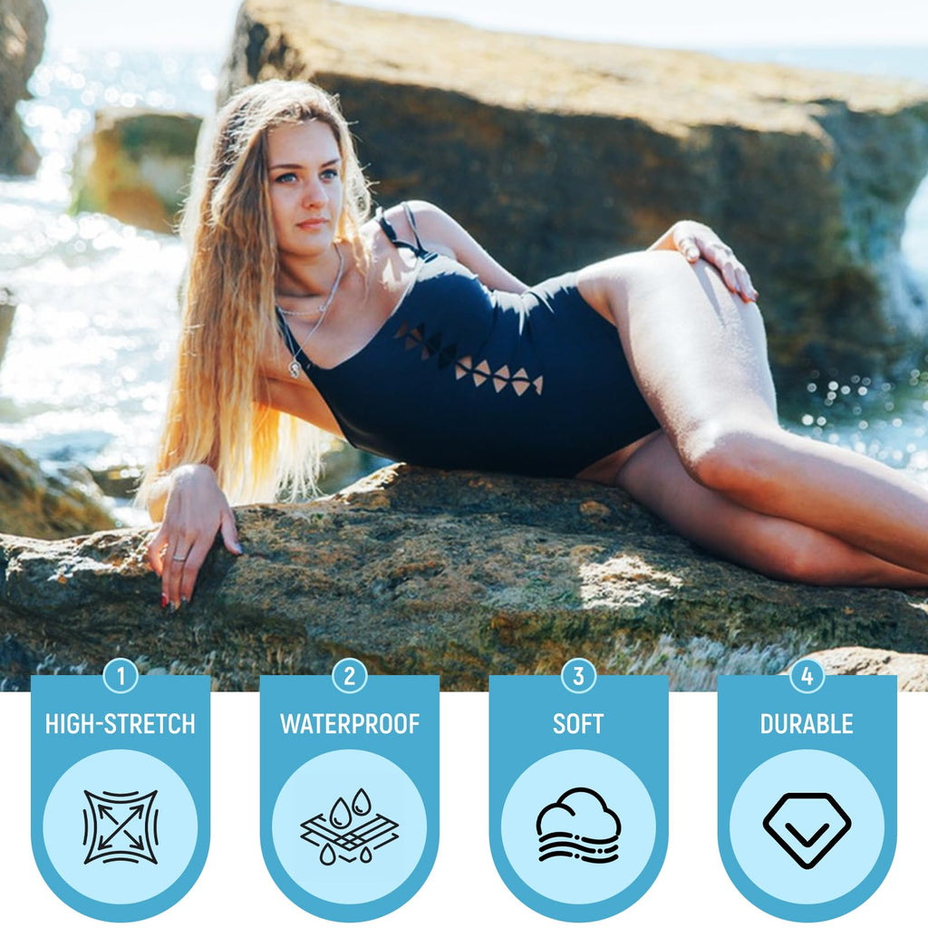 Nylon Spandex Fabric, 80% Nylon, 20% Spandex, Swimwear, Activewear Fabric 4 Way Stretch Sports, Dance, Yoga (Royal
