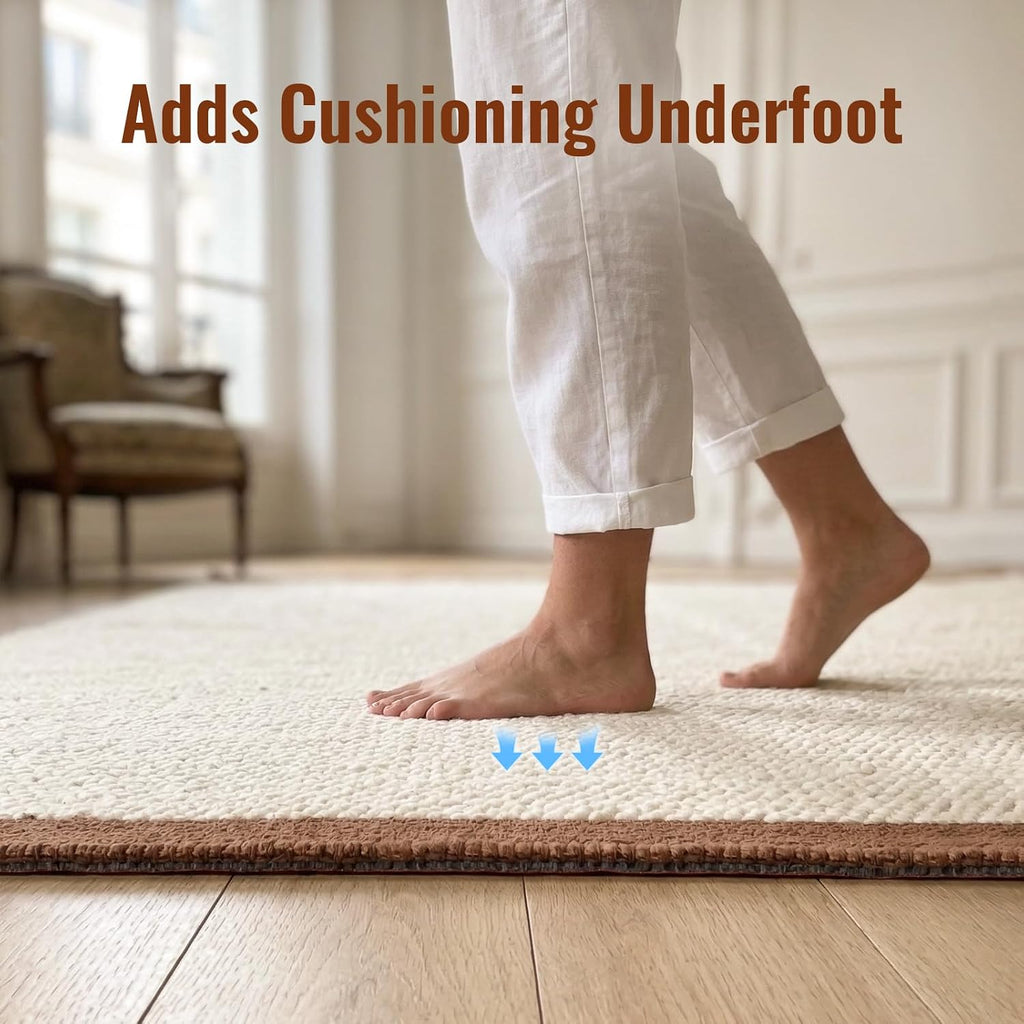 2 x 6 Ft Runner Rug Pad Non-Slip, 1/4" Thick, Rug Gripper for Hardwood Floors, Felt and Natural Rubber Backing