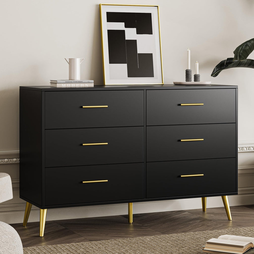 6 Drawer Dresser, Black