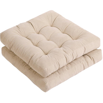 22 Inch Square Floor Cushions, Floor Pillow for Sitting, Beige