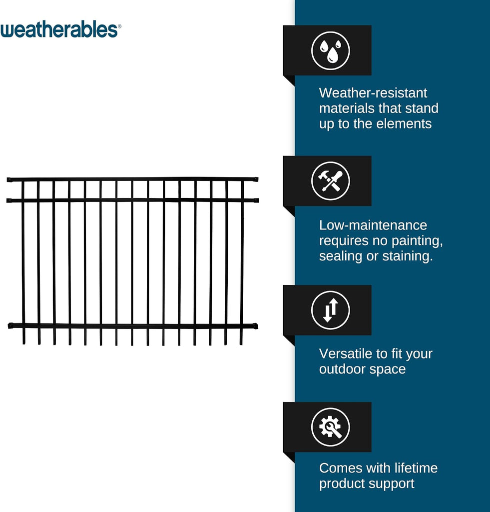 Livingston Aluminum Fence Kit - DIY Kit for Backyard and Garden Fencing, Made with Durable Powder-Coated Aluminum