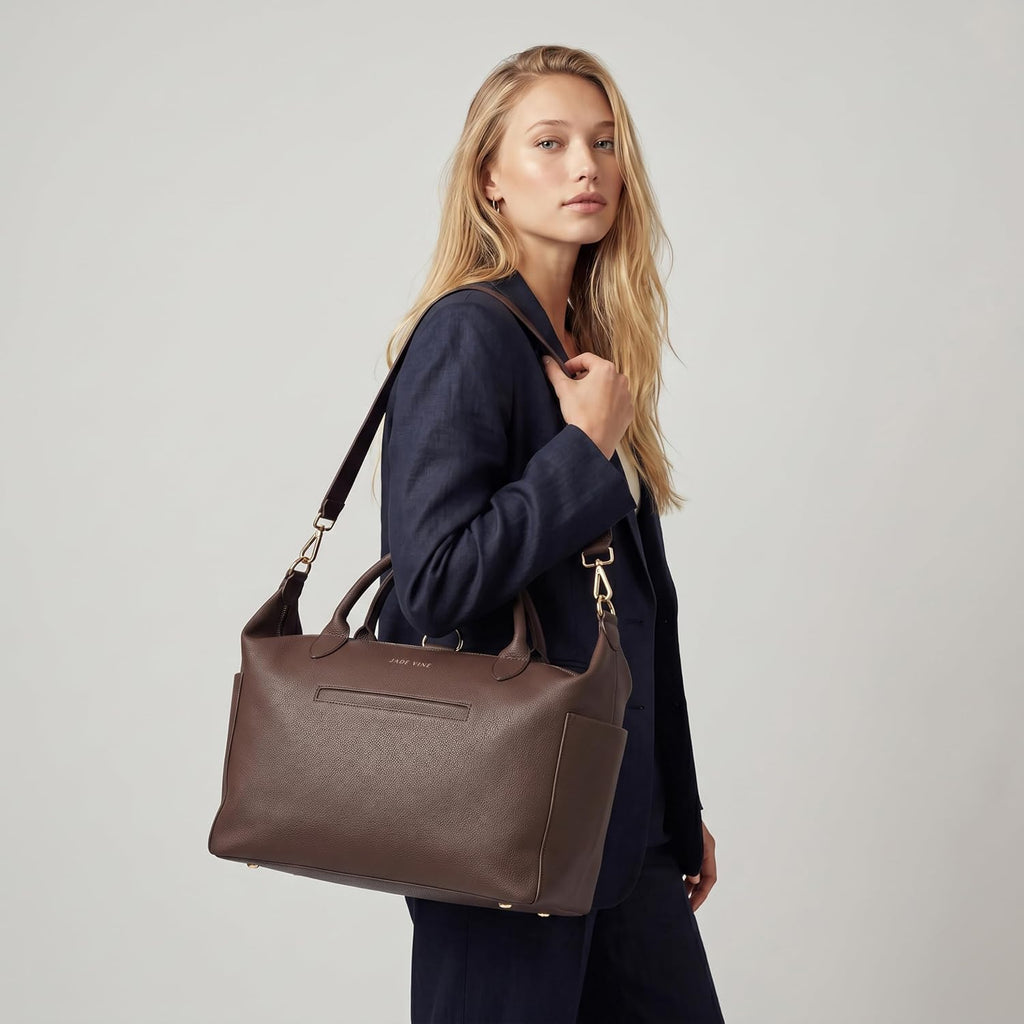 Vegan Leather Diaper Bag Tote
