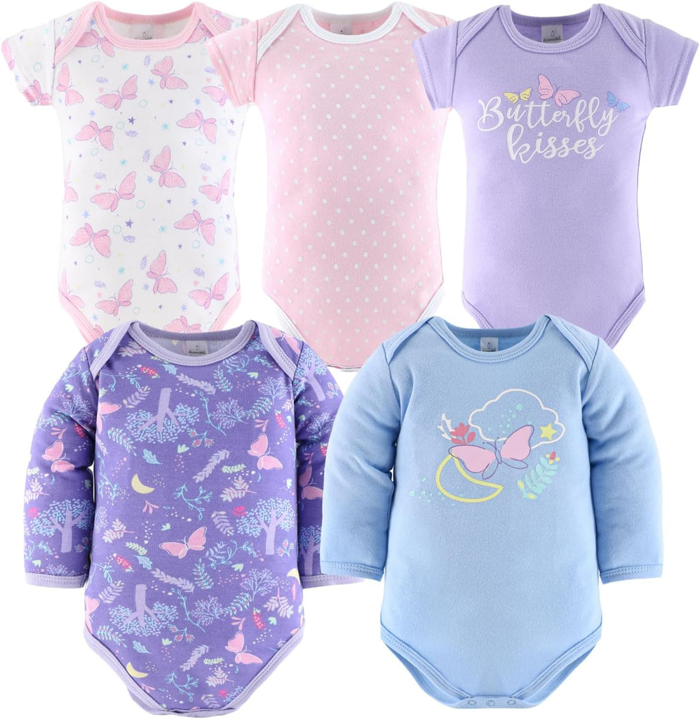 Baby Layette Gift Set for Girls, Newborn Girl Gift Sets, Baby Clothes & Essentials, Purple Butterfly
