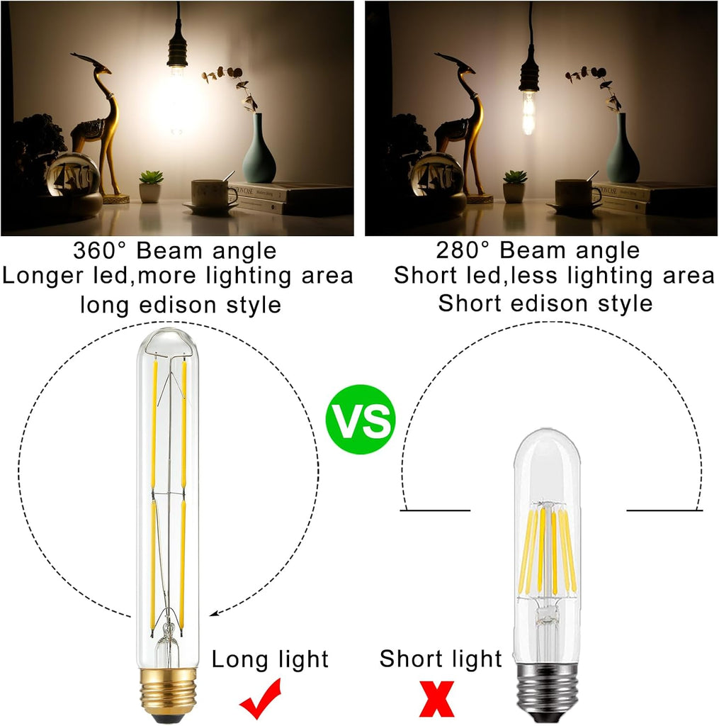 7.3 in T10 E26 Light Bulb,60 watt Light Bulbs,Neutral White 4000K