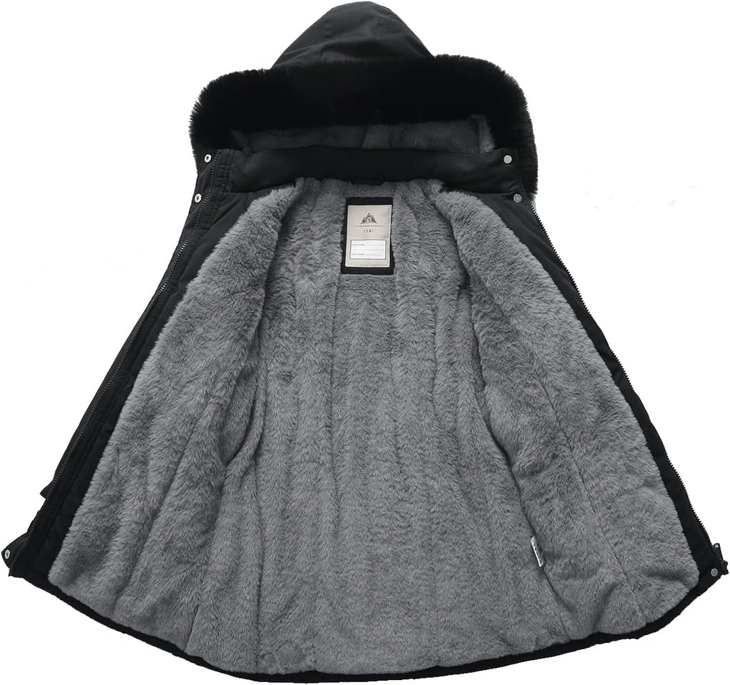 Girls Long Waterproof Winter Coat Kids Warm Hooded Parka