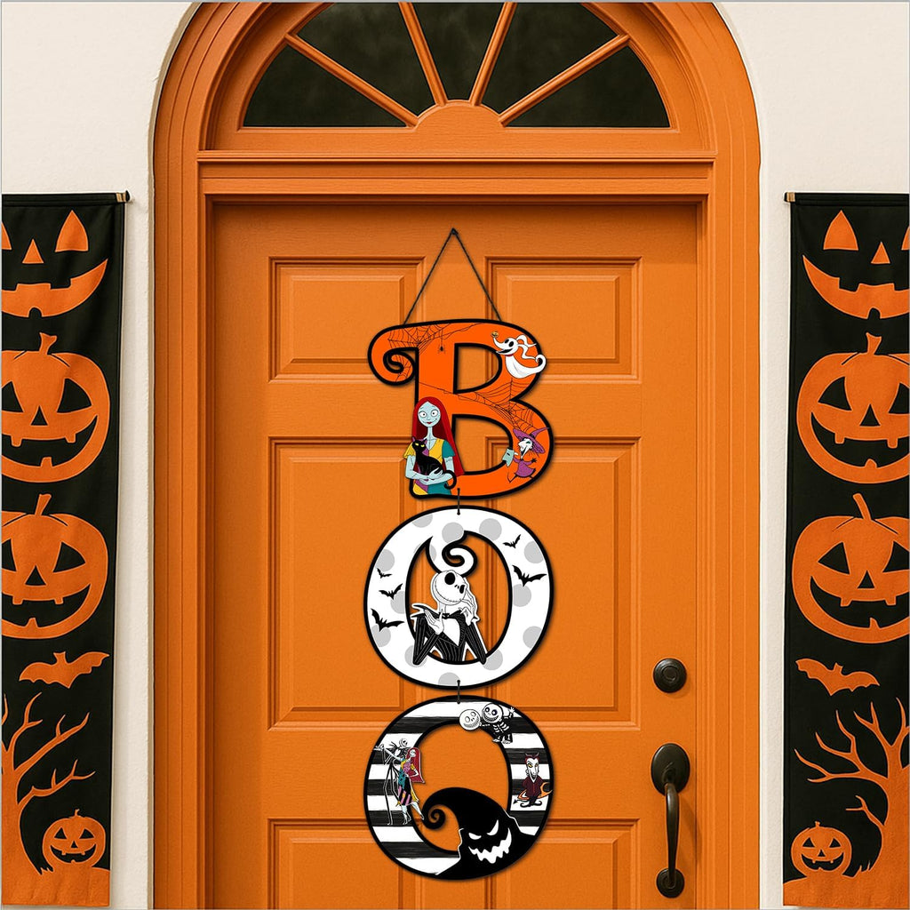 Halloween Nightmare Christmas Decorations Wooden Hanging Door Sign