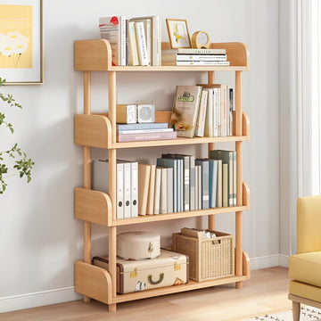4-Tier Wooden Open Bookcase, Oak