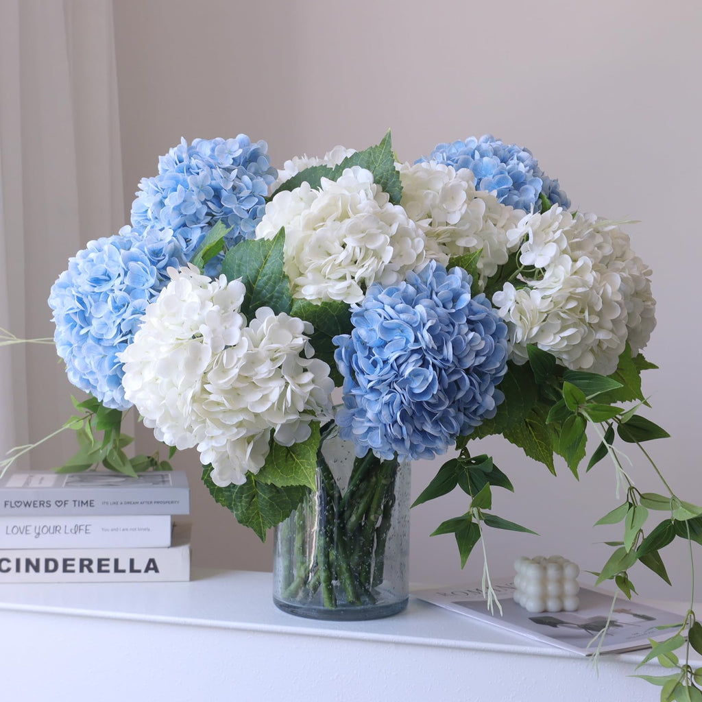 4PCS Long Stem Big Size Blue Artificial Silk Lifelike Real Touch Blue Artificial Wedding Shower Bride Bouquets Office