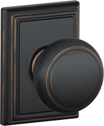 Andover Hall/Closet Passage Door Knob, Aged Bronze