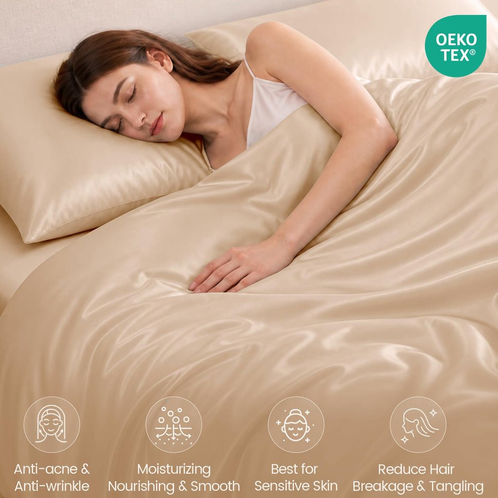 100% 6A+ Mulberry Silk Duvet Cover Champagne