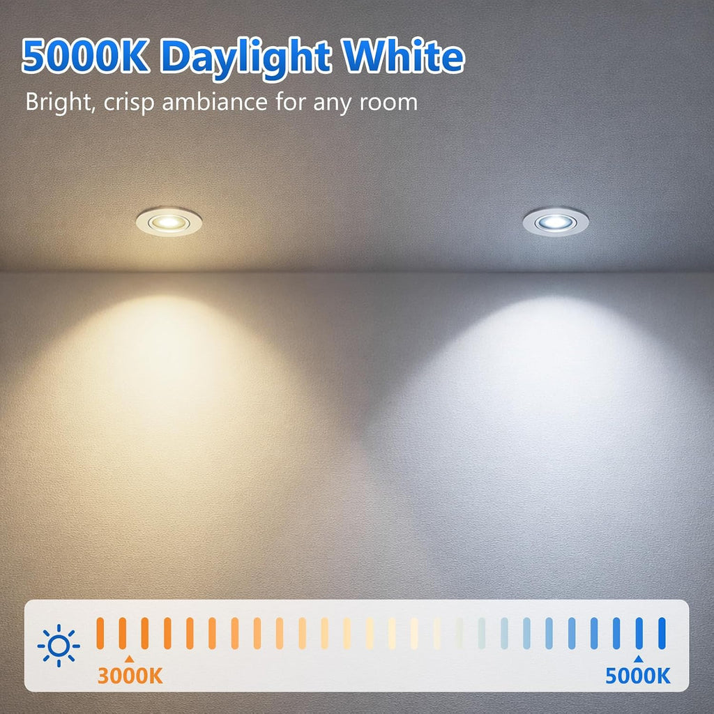 MR16 GU10 LED Bulbs Dimmable, 6W Light Bulbs, 5000K Daylight White