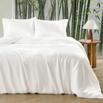 Bamboo Viscose Duvet Cover Set, White