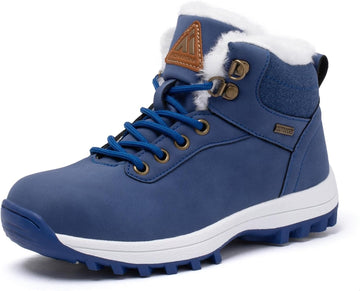 Boys Girls Snow Boots, Water Resistant Kids Winter Hiking Boots