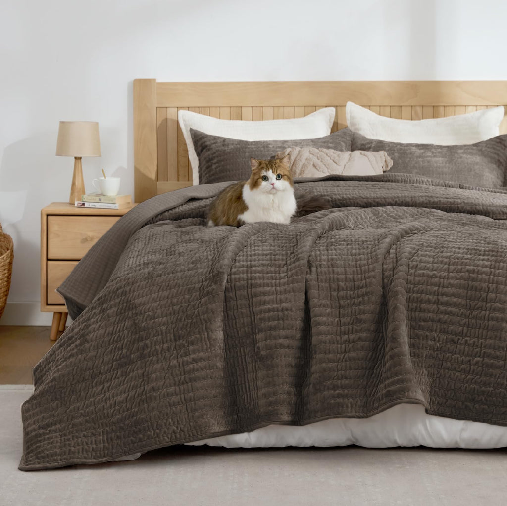 Velvet Quilt Set, Luxury Velvet Comforter Bedding