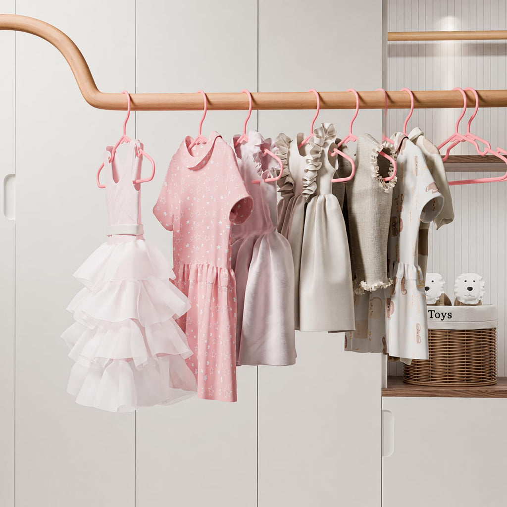 Baby Hangers 60-Pack, Plastic Infant and Toddler Hangers for Clothes, Non-Slip Kids Clothes Hangers for Shirts