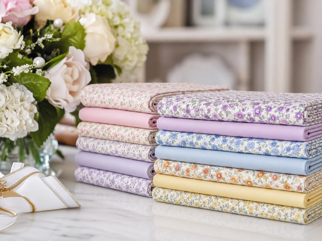 Sevenberry Light Blue Daisy Floral Cotton Quilting Fabric - 10 Yard Cut