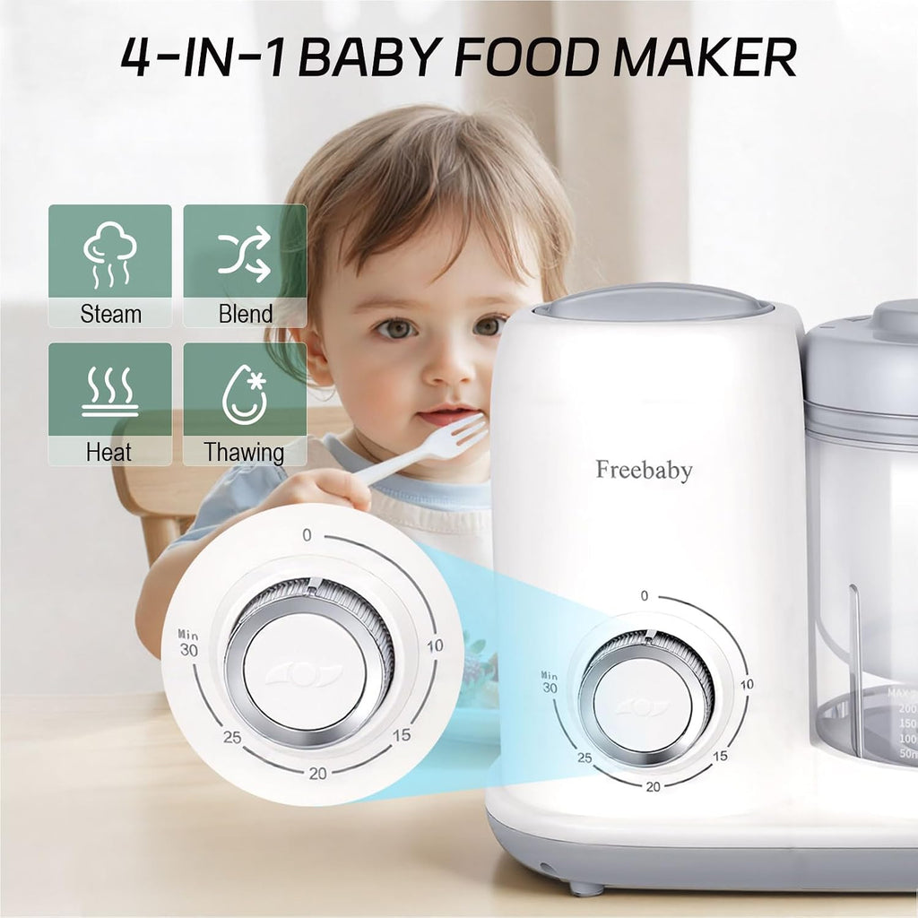 4 in 1 Baby Food Maker and Steamer, One Step Baby Food Processor and Puree Blender, 400ml Big Capacity, Dishwasher