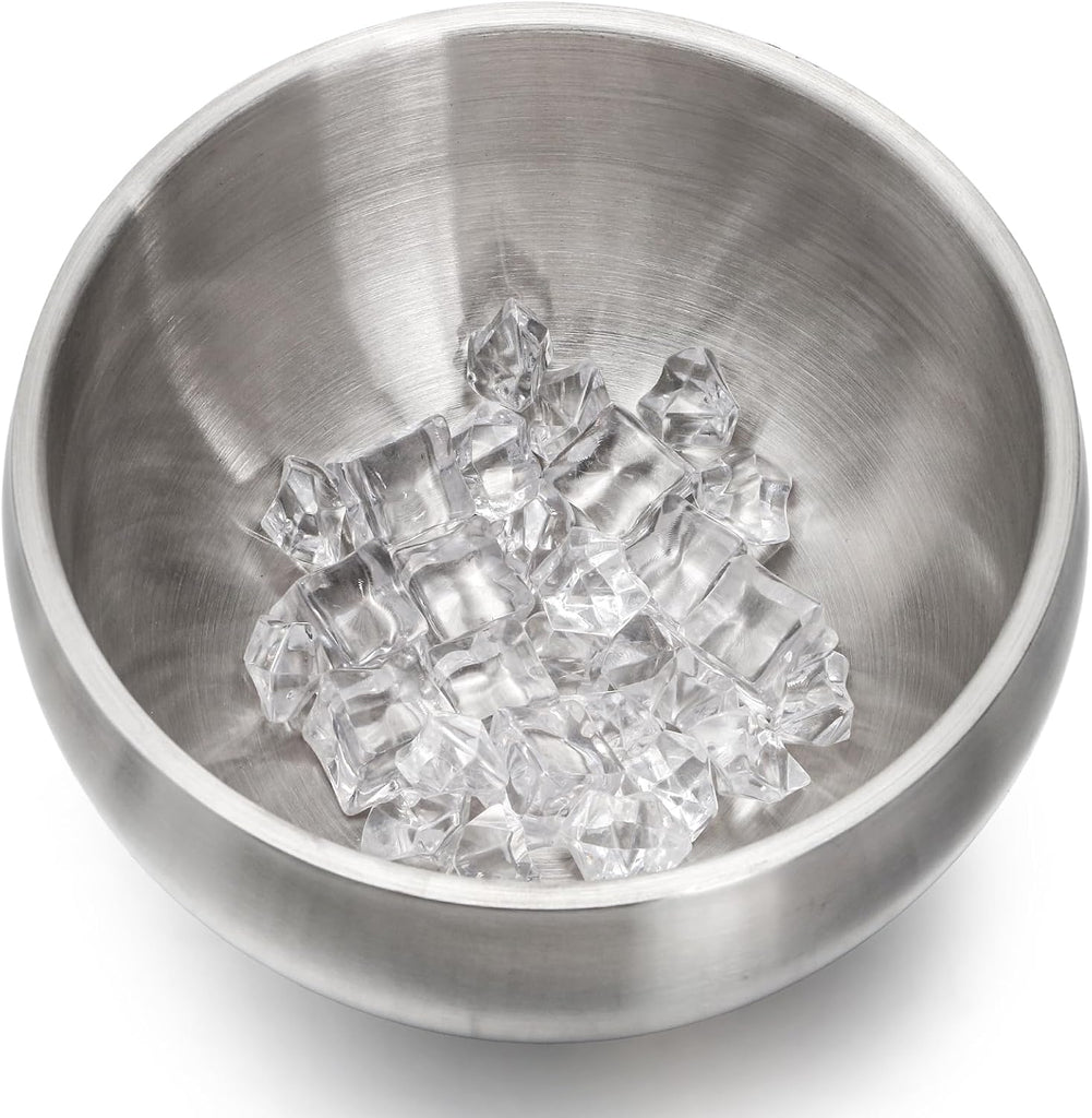 Ice Bucket with Lid, Double Insulation Ice Box Container Storage Box, 2 L Stainless Steel Ice Bucket Container