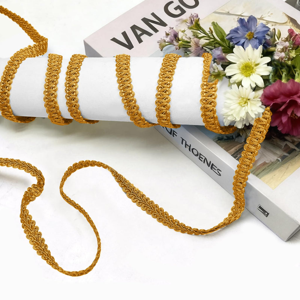 Gimp Braid Trim, Deep Gold, 1/2 Inch Wide 14 Yards