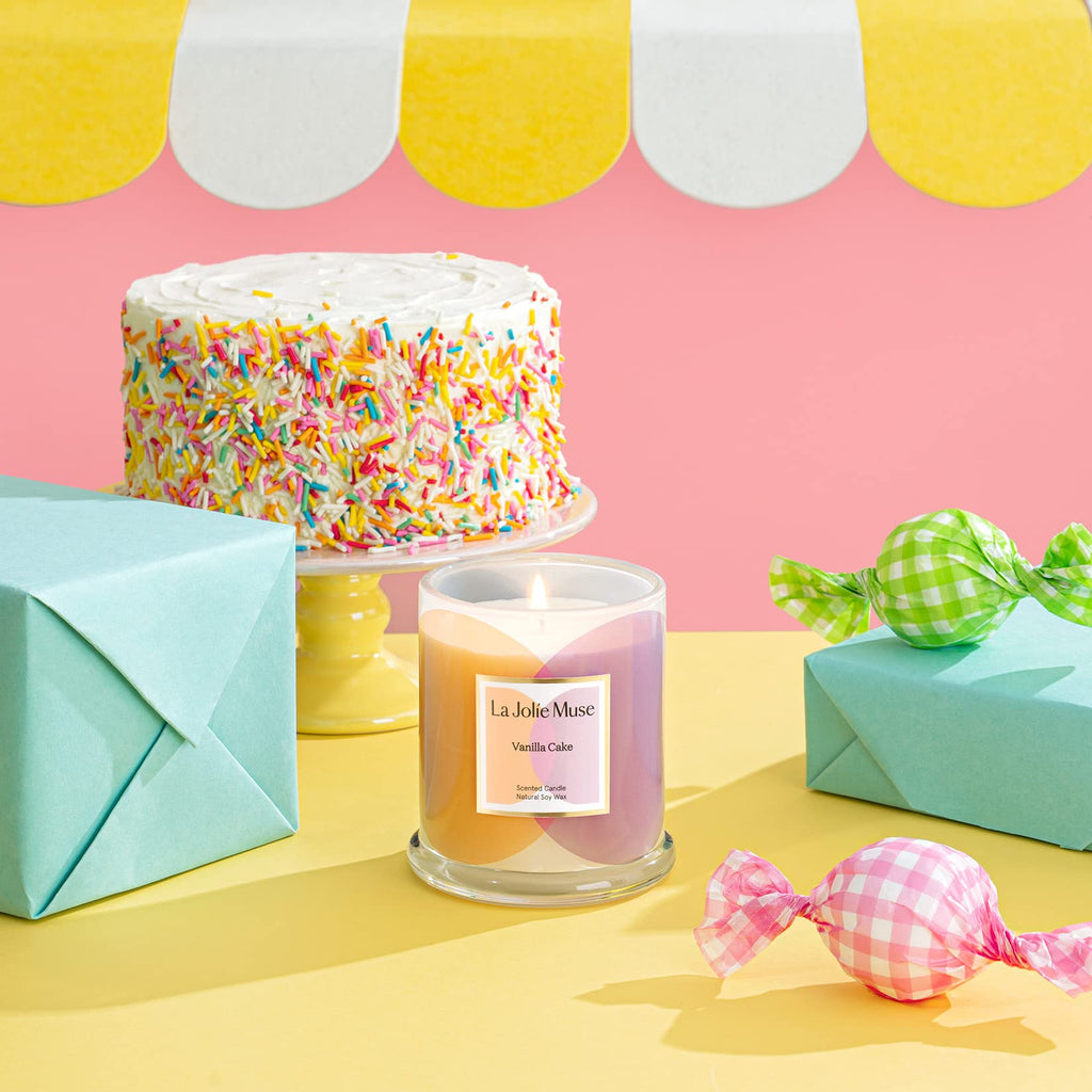 Scented Candlse, Vanilla Cake Candle, Luxury Candle Gift, House Warming Gift for New Home, 70 Hours Burning Time