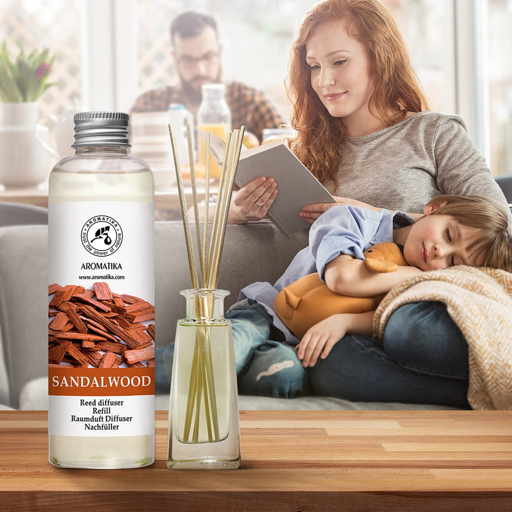 Reed Diffuser Refill Sandalwood 6.8 Fl Oz - 200ml - Room Diffuser Refill - Home Fragrance - Scented Diffuser - Fresh