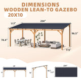 20' x 10' Outdoor Wood Gazebo for Patio, Large Outdoor Lean  - Image 7