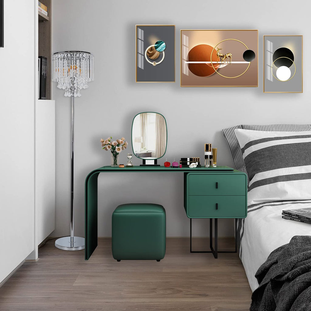 Modern Elegance Crystal Floor Lamp, On/Off Foot Switch, Crystal & Glass 3-Lights Standing Light, Reading Corner Lamp