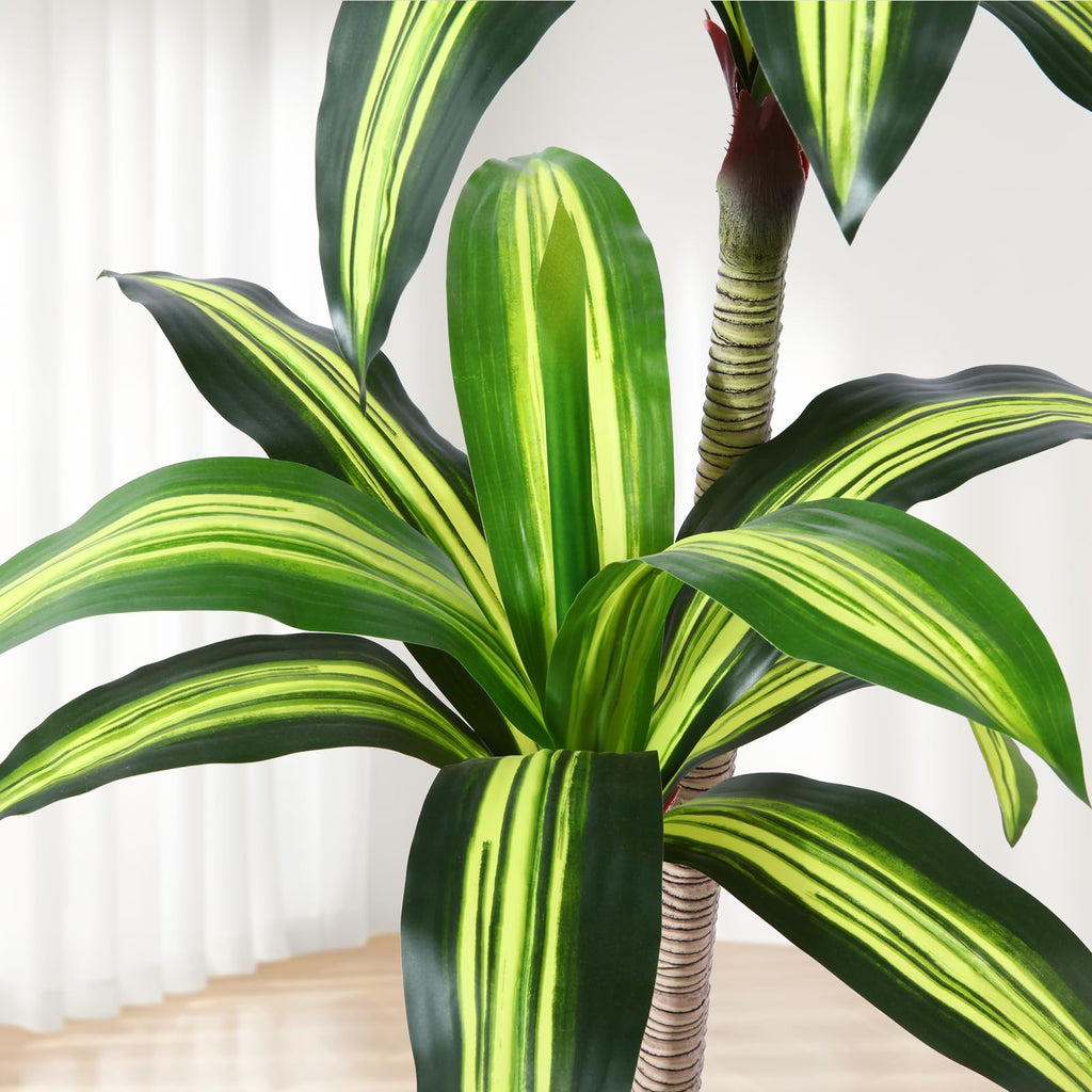 4 Ft Artificial Dracaena Tree, Faux Plants Indoor with Basket