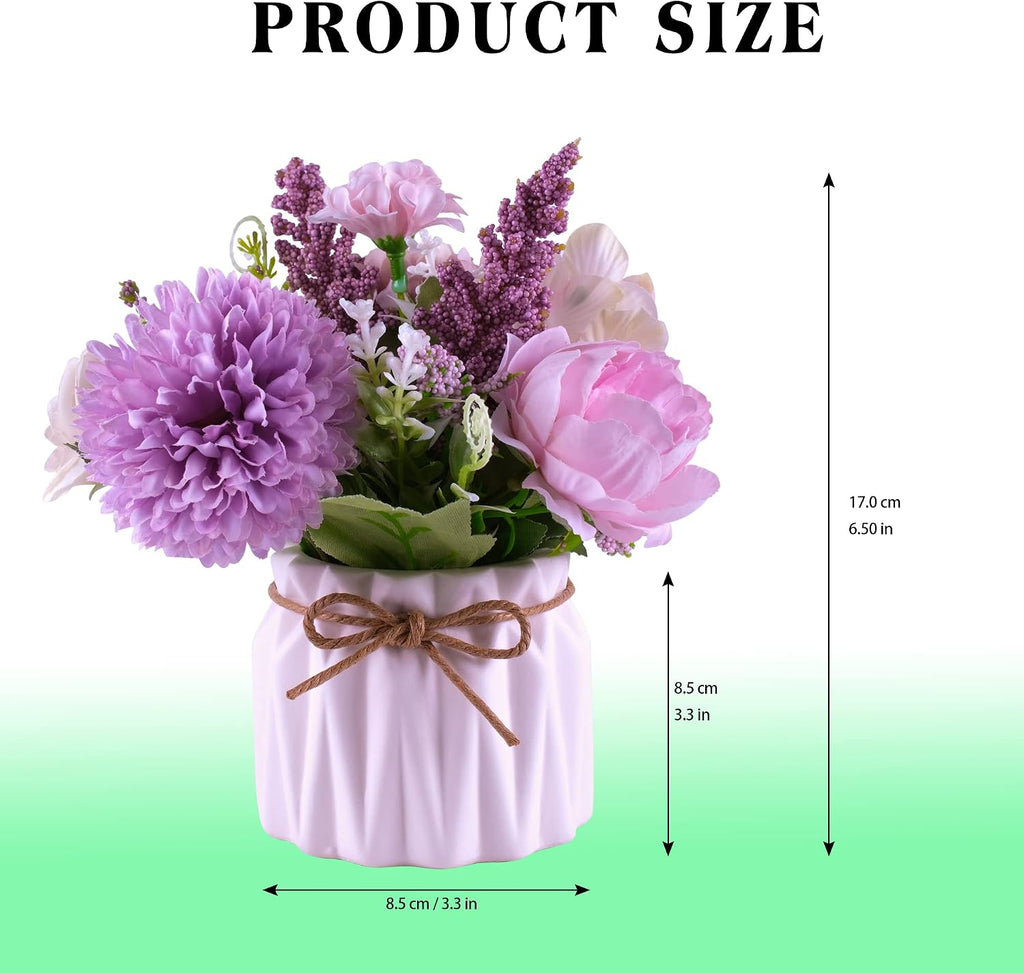 Artificial Potted Flower Pink Desktop Decoration Indoor and Office