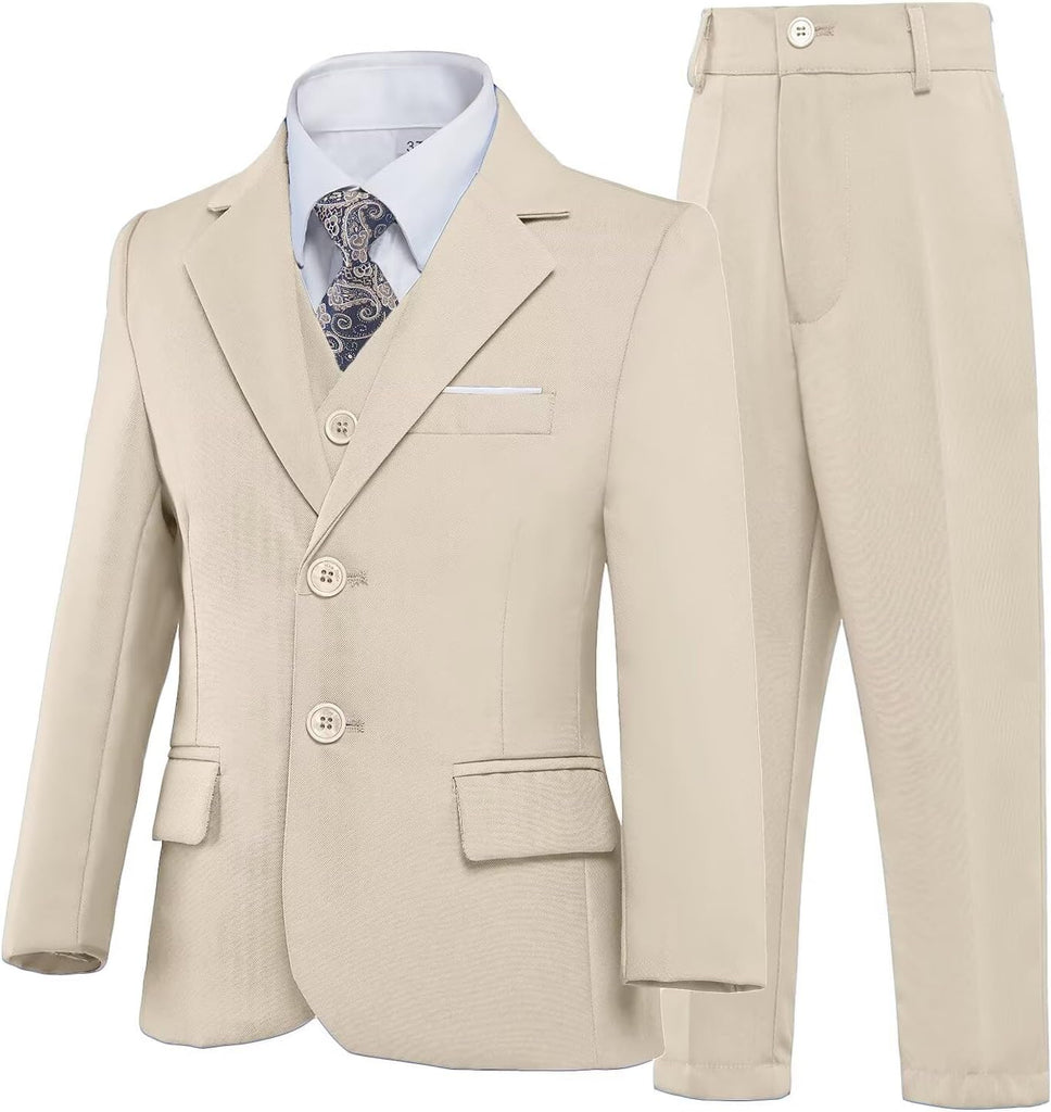 Boys Formal Suit 5 Piece Kids Toddler Tuxedo Suits Set