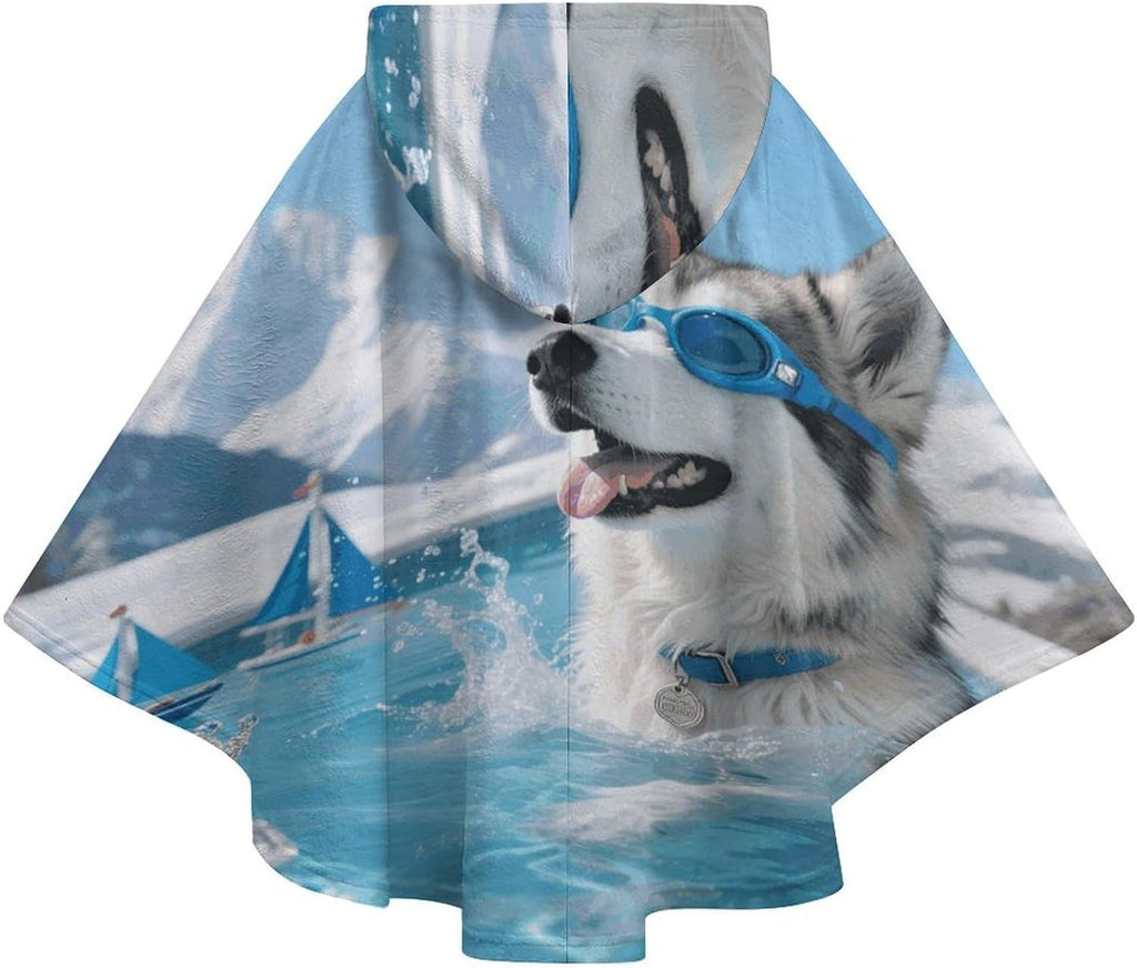 Alaskan Pool Majesty Wearable Blanket Hoodie Flannel Hooded Blanket | Sweatshirt Oversized Cozy Sweater Gift