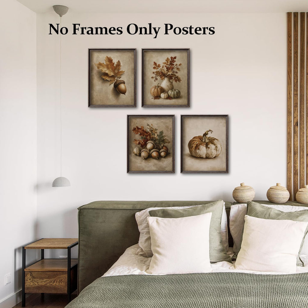 Harvest Wall Art, Fall Farmhouse Decor, 8x10 Prints - Set of 4