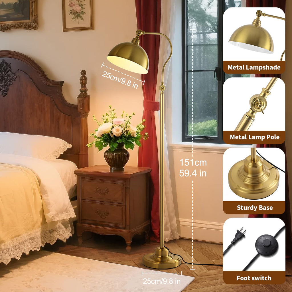 Bright Reading Floor Lamp with Remote and Bluetooth Dimming