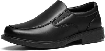 Boys Slip-On Dress Shoes Kids Comfortable Moccasin Square Toe Loafers