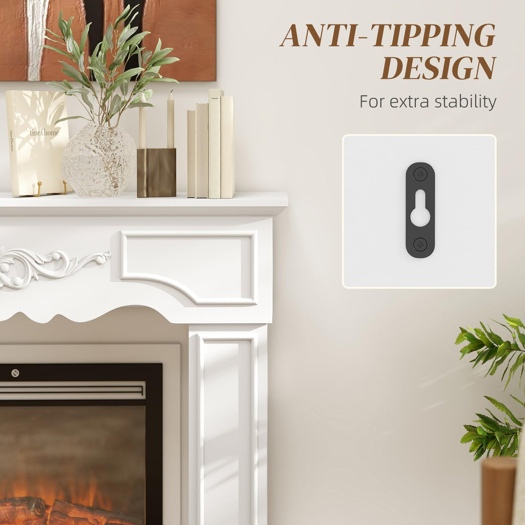 Baroque Fireplace Mantel Freestanding with Leg 43.3"x39.8" White