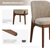 Modern Dining Chairs Set of 2, Faux Leather Kitchen Chairs with Wood Legs