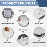 Mini Spin Dryer Portable Washing Machine, Compact Laundry for Home, Apartment, RV, Gray